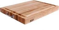 🍁 24 inch x 18 inch x 2.25 inch reversible maple edge grain cutting board by john boos block with juice groove and chrome handles logo