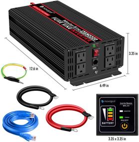 img 3 attached to Novopal 2000 Watt Pure Sine Wave Power Inverter - Efficient 24V DC to 110V/120V AC Converter with 4 AC Outlets, USB Port, Remote Control, and Cooling Fans – Peak Power 4000 Watt