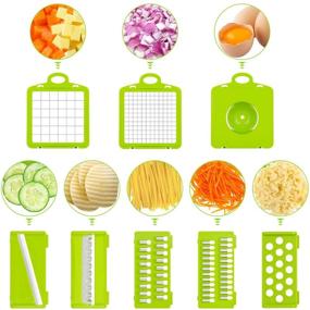 img 3 attached to 🥕 Enhanced Vegetable Slicer with Kitchen Mandoline, Veggie Cutter Grater, Chopper, Julienne Slicer, Cut-resistant Gloves, and Food Storage Container Tool