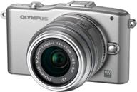 📷 olympus pen e-pm1 mirrorless digital camera (silver) - 12.3mp, cmos sensor, 3-inch lcd, 14-42mm ii lens - old model logo