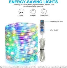 img 1 attached to 🎄 JIRVY 120 LED Rope Lights Color Changing 32.8ft Tube Lights Waterproof Strip Lights 11 Modes Twinkle Light Plug in Connectable Christmas Lights with Remote Timer for Bedroom Indoor Patio Outdoor