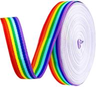 🌈 colorful crafting delight: teemico 55 yards double face rainbow grosgrain ribbons – perfect for gift wrapping, party decor & diy handmade crafts (1.5cm wide) logo