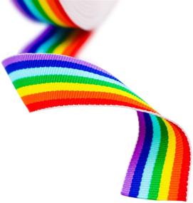 img 2 attached to 🌈 Colorful Crafting Delight: Teemico 55 Yards Double Face Rainbow Grosgrain Ribbons – Perfect for Gift Wrapping, Party Decor & DIY Handmade Crafts (1.5cm Wide)