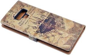 img 3 attached to YHB Marauder's Map Vintage Retro 🗺️ Pattern Leather Wallet Case for Galaxy Note 9