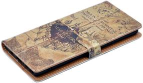 img 2 attached to YHB Marauder's Map Vintage Retro 🗺️ Pattern Leather Wallet Case for Galaxy Note 9