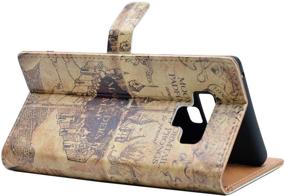 img 1 attached to YHB Marauder's Map Vintage Retro 🗺️ Pattern Leather Wallet Case for Galaxy Note 9