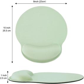 img 2 attached to 🐭 Light Green Ergonomic Mouse Pad with Wrist Support for Laptop, Small Gaming Mouse Pad - Memory Foam, Wireless Mouse Compatible, Relaxing Wrist Rest Mousepad (Light Green)