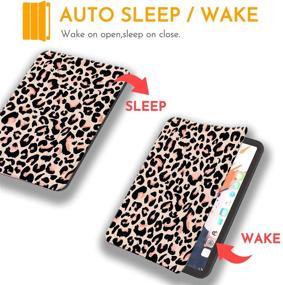 img 2 attached to 📱 Premium Hepix iPad 10.9 inch Air 4th Generation Case 2020 with Pencil Holder - Leopard Cheetah Design | Trifold Shockproof Smart Cover | Auto Sleep-Wake | Fits A2072 A2316 A2324 A2325