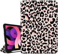 📱 premium hepix ipad 10.9 inch air 4th generation case 2020 with pencil holder - leopard cheetah design | trifold shockproof smart cover | auto sleep-wake | fits a2072 a2316 a2324 a2325 logo