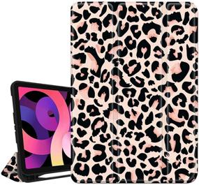 img 4 attached to 📱 Premium Hepix iPad 10.9 inch Air 4th Generation Case 2020 with Pencil Holder - Leopard Cheetah Design | Trifold Shockproof Smart Cover | Auto Sleep-Wake | Fits A2072 A2316 A2324 A2325