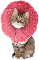 soothing sungrow cat recovery soft cone: comfy neck pillow for quick neuter or post-surgery relief, no more 'cone of shame'! pink polka dot design, fits all 7-9” neck circumference pets, s size logo