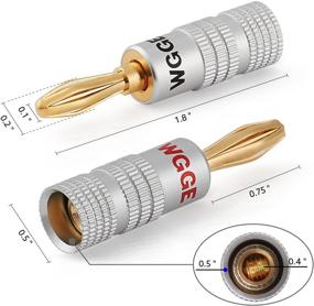 img 2 attached to 🍌 WGGE WG-009 Banana Plugs Audio Jack Connector - Pack of 12, 24k Gold Dual Screw Lock Speaker Connectors for Speaker Wire, Wall Plate, Home Theater, Audio/Video Receiver and Sound Systems
