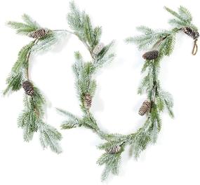 img 1 attached to 🌲 6-Inch Whitewashed Pine Garland by CraftMore