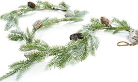 img 4 attached to 🌲 6-Inch Whitewashed Pine Garland by CraftMore