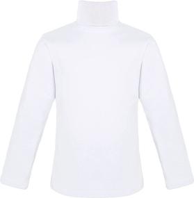 img 4 attached to 👚 Premium 100% Cotton Turtleneck Long Sleeve T-Shirt for Lovetti Girls