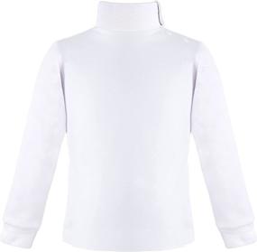 img 1 attached to 👚 Premium 100% Cotton Turtleneck Long Sleeve T-Shirt for Lovetti Girls