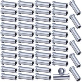 img 4 attached to 🔗 Muzata 50Pack Stainless Steel Cable Railing Kit Hardware for Wood Posts - 1/8" Wire Rope Protector Sleeves - T316 Marine Grade Deck Stair Railing CR13,CP1