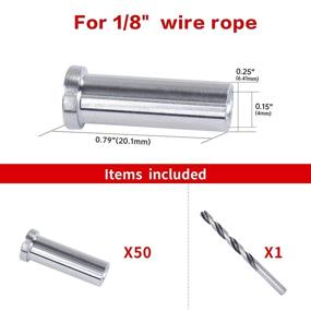 img 3 attached to 🔗 Muzata 50Pack Stainless Steel Cable Railing Kit Hardware for Wood Posts - 1/8" Wire Rope Protector Sleeves - T316 Marine Grade Deck Stair Railing CR13,CP1