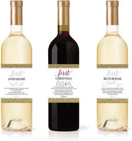 img 2 attached to 🍾 Stylish Wedding Milestones Gift: 6 Wine Bottle Labels for Bridal Showers, Engagement Parties, Bachelorettes, and Newlywed Celebrations