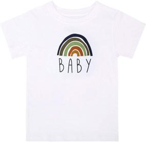 img 4 attached to 🌈 Colorful Rainbow Outfits for Toddler Boys and Girls - BKD Short Sleeve T-Shirts