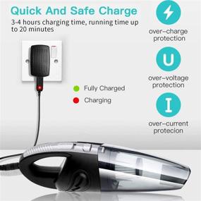 img 1 attached to 🔌 Efficient Handheld Vacuum Cleaner for Car, Home, and Pet Hair: Cordless, Portable, and Rechargeable