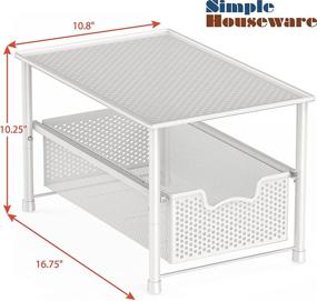 img 1 attached to 🗄️ White Stackable Sliding Basket Organizer Drawer for Under Sink Cabinet - Simple Houseware