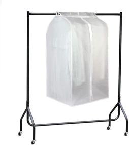 img 3 attached to 👔 Hanging Garment Bags with Magic Tape and Zipper: Ultimate Closet Storage Solution for Suits and Coats - Translucent Clothes Protector with Large Capacity (21.6 x 19.7 x 35.4 inch)