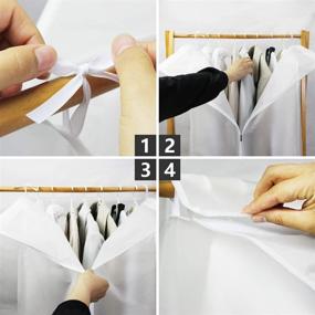 img 1 attached to 👔 Hanging Garment Bags with Magic Tape and Zipper: Ultimate Closet Storage Solution for Suits and Coats - Translucent Clothes Protector with Large Capacity (21.6 x 19.7 x 35.4 inch)