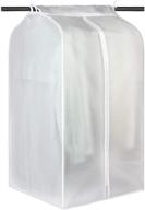 👔 hanging garment bags with magic tape and zipper: ultimate closet storage solution for suits and coats - translucent clothes protector with large capacity (21.6 x 19.7 x 35.4 inch) логотип