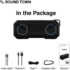 img 2 attached to 🔊 Enhance Your Audio Experience: Sound Town X8-BK-Pair 2-Pack of Portable TWS Bluetooth Speakers – Waterproof, Stereo Sound, LED Light, Phone Calls, Power Bank – Perfect for Home and Outdoor Use!