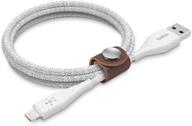 🔌 belkin duratek plus ultra-strong lightning to usb-a кабель с ремешком, 4фт/1.2м, белый - совместим с iphone 11, 11 pro, 11 pro max и другими iphone с разъемом lightning. логотип