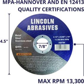 img 2 attached to 🔪 High-Performance 100 Pack 4.5" Cut-Off Wheels for Metal & Stainless Steel by Lincoln Abrasives - Thin But Mighty at .040