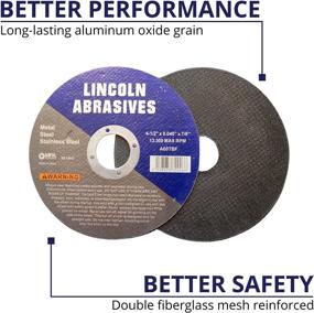 img 1 attached to 🔪 High-Performance 100 Pack 4.5" Cut-Off Wheels for Metal & Stainless Steel by Lincoln Abrasives - Thin But Mighty at .040