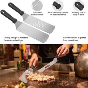 img 1 attached to 🔥 Upgraded 36-Piece Griddle Accessories Set for Blackstone and Camp Chef - Spatula, Scraper, Griddle Cleaning Kit, Carry Bag for Hibachi Grill - Ideal for Men's Outdoor BBQ with Meat Injector