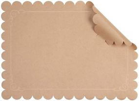 img 1 attached to 🍽️ 100 упаковок бумажных одноразовых подставок Brown Kraft Paper - 10 х 14 дюймов