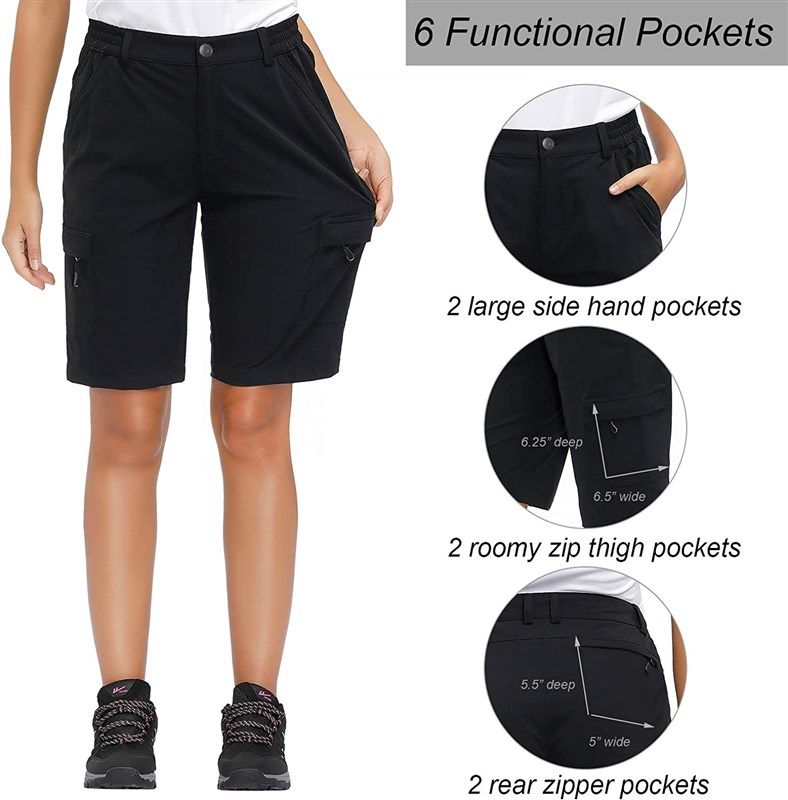 Women's Hiking Cargo Shorts Quick Dry Summer Travel Shorts for Women with  Zipper Pockets for Outdoor Walking Kayaking - China Knee Length Shorts and  Women Bermuda Shorts price