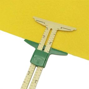 img 2 attached to 📏 YEQIN 2-Pack Sliding Gauge Quilting Sewing Measuring Tools Plastic T Gauge for Quilting and Sewing, with 2 Different Sizes