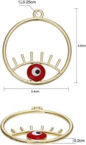 img 3 attached to 👁️ 12PCS Evil Eye Gold Charms - Round Metal Plated Alloy Jewelry Making Charms for DIY Necklaces, Earrings, Bangles Pendants - Ideal Gift for Crafting Enthusiasts, Girls, and Women