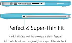 img 1 attached to 🔵 UESWILL Aqua Blue Soft Touch Matte Hard Shell Case + Keyboard Cover and Screen Protector for MacBook Pro 13 inch A1278 CD-ROM Model