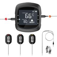 🔥 bluetooth bbq thermometer with 4 temperature probes for wireless meat monitoring during grilling, oven and smoker cooking logo