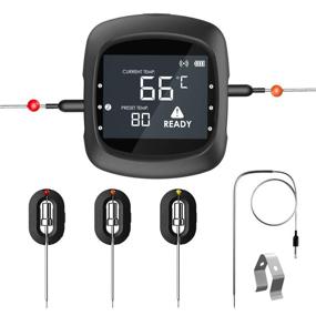 img 4 attached to 🔥 Bluetooth BBQ Thermometer with 4 Temperature Probes for Wireless Meat Monitoring during Grilling, Oven and Smoker Cooking