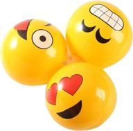 🏖️ fun central 12 packs: 12 inches inflatable emoji beach balls - perfect party favors for kids & adults логотип