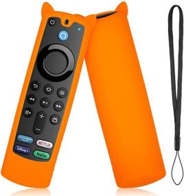 img 4 attached to Protective Silicone Cover for Alexa Voice Remote - Compatible with TV Stick 3rd Gen, TV Stick Lite, and TV Stick 4k - Vibrant Orange with Lanyard