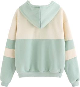 img 3 attached to 👚 SweatyRocks Women's Long Sleeve Colorblock Pullover Fleece Hoodie: The Stylish Sweatshirt Top to Keep You Cozy and Chic