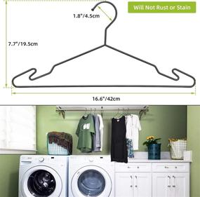 img 3 attached to 💎 Luxury Hanger Set – Robust Metal Hangers with Innovative Hook Design – Long-lasting & Reliable Coat Hangers – 4mm Gauge – Capable of Holding 25lbs – Sleek Powder Coated Finish – Compact Shirt Hangers