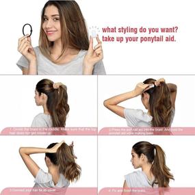 img 3 attached to 💁 Ponytail Holder Hair Bump Insert Thick Hair Ties Crystal Clear Filled Ponytail Hairstyle Support Braid Assist, Fashion Hair Bun Maker, Magical Hair Styling Perfect Ponytail Tool for Women Girls