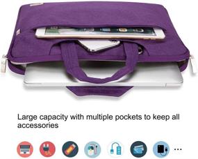 img 3 attached to Waterproof Laptop Sleeve Carrying Case for 13.3 Inch Devices - Voova 13: Compatible with MacBook Air/Pro 2020, Surface Laptop/Book, Dell XPS 13, HP Acer Chromebook - Ideal for Women and Men (Purple)