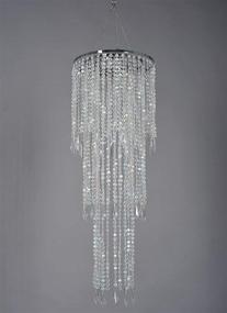 img 1 attached to Sparkling Iridescent Acrylic Beaded Chandelier with 3 Tiers and Acrylic Jewel Droplets - Ceiling Lampshade Pendant for Elegant Décor
