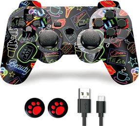 img 4 attached to 🎮 PS-3 Controller Wireless | Double Shock Gamepad for Play-Station 3 | Charger & Thumb Grips Included