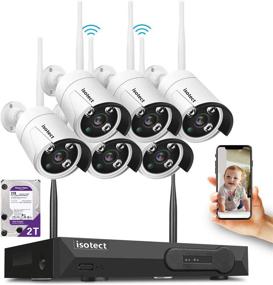 img 4 attached to 📷 ISOTECT Newest Strong Version WiFi Security Camera System - Full HD 1080P, 8CH Video, 6pcs Outdoor/Indoor IP Cameras, Night Vision, Easy Remote Access, 2TB HDD